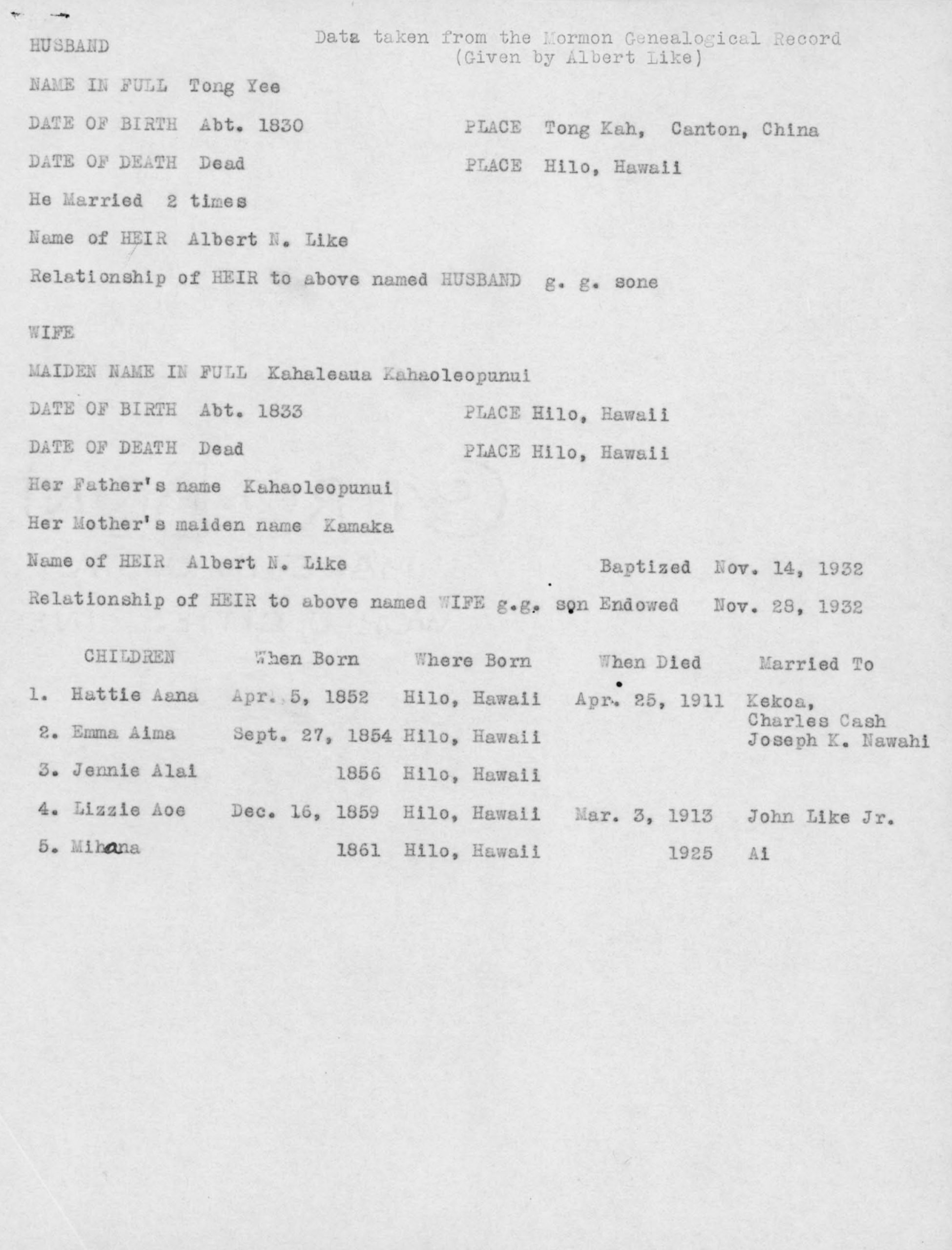 MormonGenealogyRecord. Jan.1935
